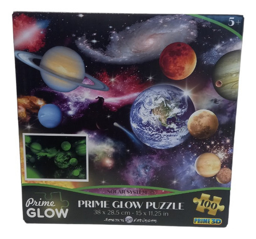 Puzzle Rompecabezas Prime Glow Sistema Solar 100 Piezas