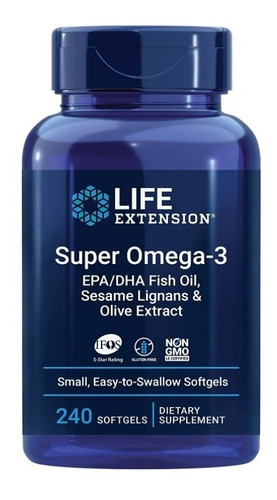 Omega 3 Fish Oil 2000mg Extra Fuerte 240cap + Epa Y Dha Life Sabor Neutro