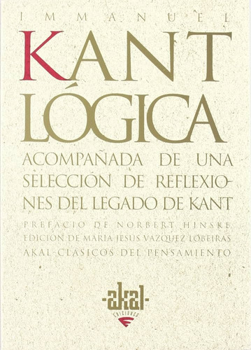 Lógica Immanuel Kant Editorial Akal