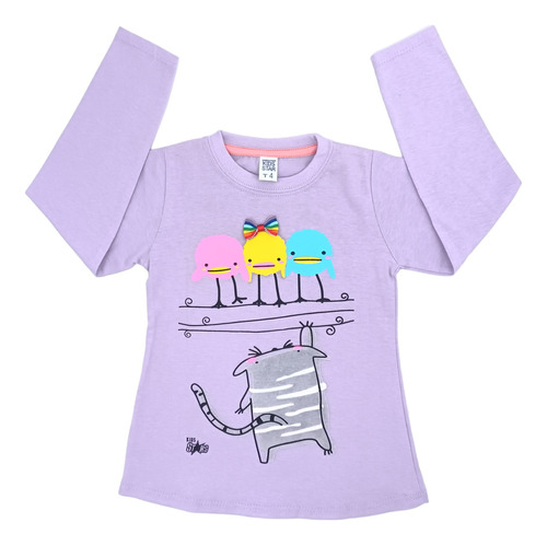 Remera De Nena Niña Algodón Manga Larga Kaorikawaii Art0031