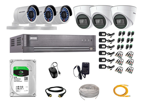 Cámaras Seguridad Kit 6 Full Hd 03 Camara Audio Rec Facial