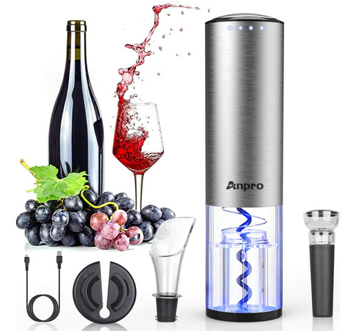 Kit Abridor Botellas Vino Electrico Sacacorchos Descorchador