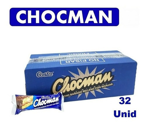 Bizcocho Chocman Relleno De Manjar X 32 Unidades