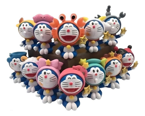 Set De 12 Mini Figuras Coleccionables Doraemon, Zodiaco Mini
