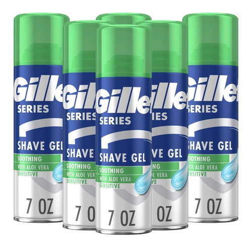 Gel Afeitar Gillette Series Sensitive 198g Pack 6 Unidades