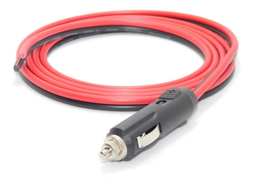Imagen 1 de 4 de Conector Toma Macho 12v Encendedor Indicador Led 2mts Cable