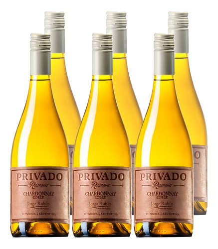 Vino Privado Reserva Chardonnay 750 Ml Jorge Rubio Caja X6