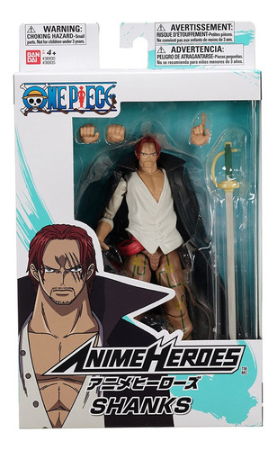 Imagen 6 de 10 de Shanks Anime Heroes One Piece Bandai 17cm + 16 Articulacione