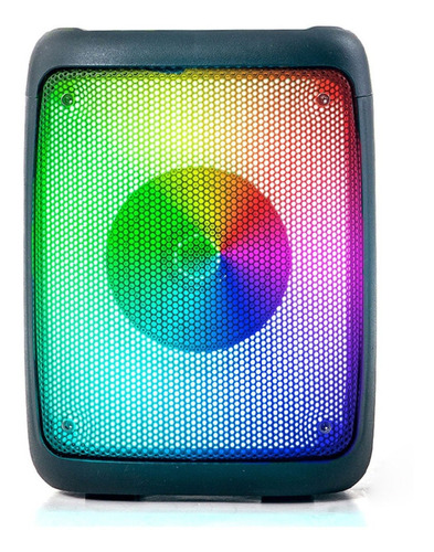 Mini Parlante Bluetooth Inalámbrico Usb Luces Rgb Karaoke Color Negro