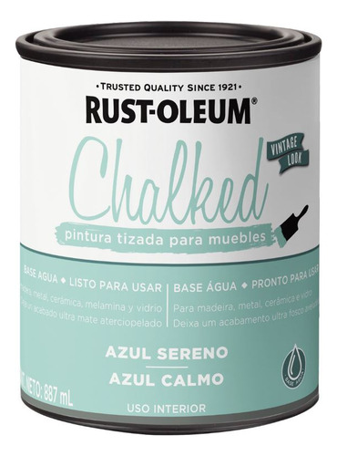 Pintura Chalked Brochable Azul Sereno 1/4g  Rust Oleum