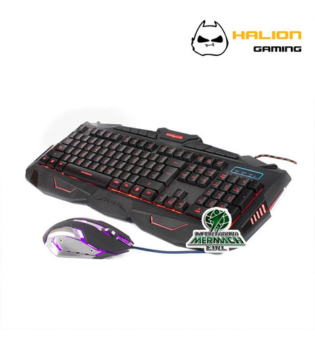 Kit Teclado Mouse Gamer Halion Draco Ha-518c Led 3 Colores