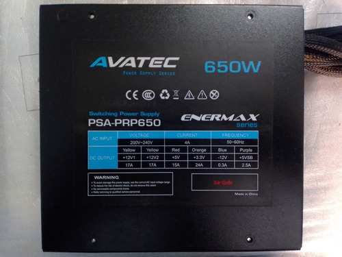 Fuente De Poder Real Atx 650w Gamer Psa-prp650 Avatec