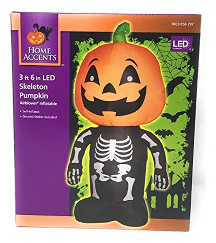Inflables Inflable De Esqueleto Con Cabeza De Calabaza