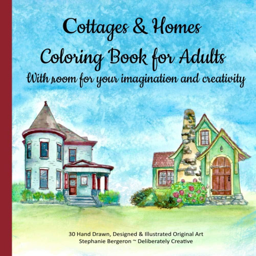 Libro: Cottages & Homes Coloring Book For Adults: Hometown A