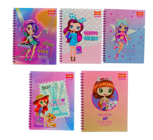 Cuaderno Argollado Cuadriculado Mujer 80 Hojas Scribe