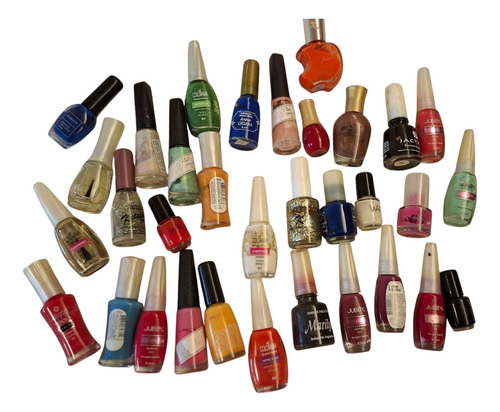 Lote Por 25 Esmaltes Uñas Comunes Diferentes Marcas Fucsia