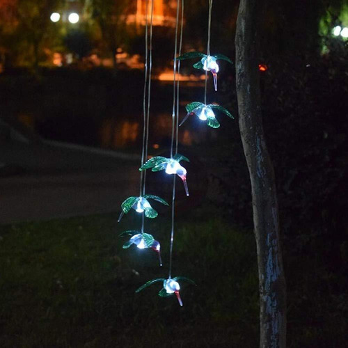 Imagen 8 de 8 de Cambia De Color Led Móvil Colibrí Viento Campanadas Lámpara