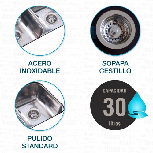 Bacha Doble Cocina Johnson C28/18 Acero 304 Sin Interes