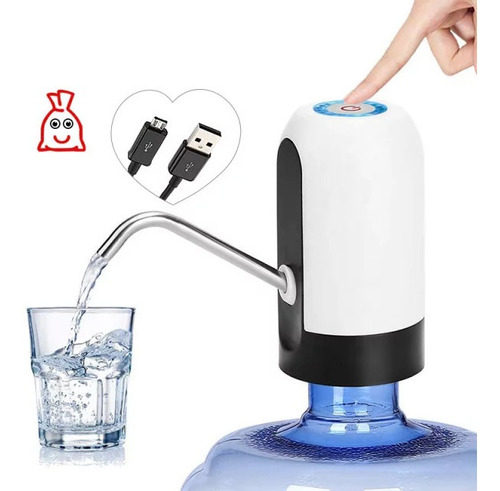 Bomba Dispensador Usb Agua Electrónico Recargable Botellón 