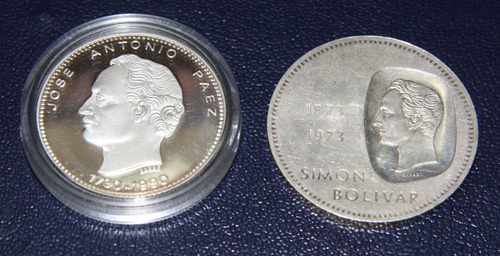Dos Monedas  Plata Venezuela 1990  General Paez  Y Doblón 