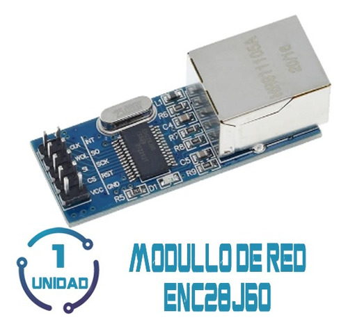 1 Modulo De Red Lan Ethernet Enc28j60 Spi Arduino Y Esp32