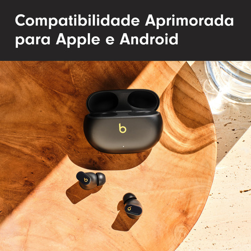 Beats Studio Buds + O autêntico fone sem fio com cancelamento de ruído – Preto e Dourado