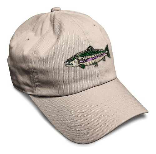 Gorra De Béisbol Suave Pescado Trucha Arcoíris Bordado Y