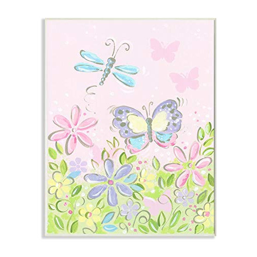 The Kids Room By Stupell Pastel Butterfly And Dragonfly...