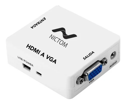 Conversor Adaptador Hdmi A Vga Nictom Activo Con Audio Local