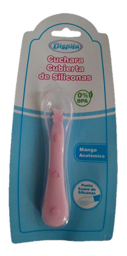 Imagen 2 de 3 de Cuchara Recta De Silicona Con Mango Anatomico Bebes Dispita