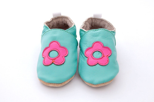Imagen 1 de 9 de Suabs, Flor Aqua. Zapatos Para Bebé Niña.