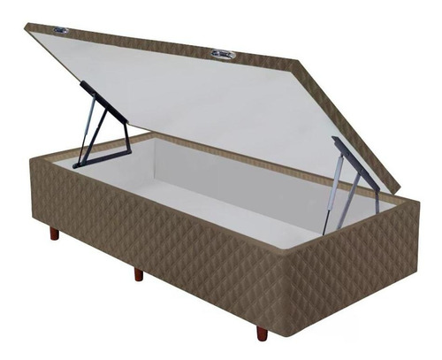 Base Box Baú Para Cama Solteiro 88x44cm Suede Cristalflex