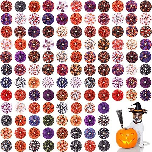 120 Piezas De Cuello De Perro Halloween Flores Perro Pbtbv