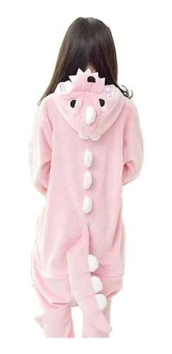Dinosaurio Rosa Pijama Kigurumi Mameluco Cosplay Japonesa