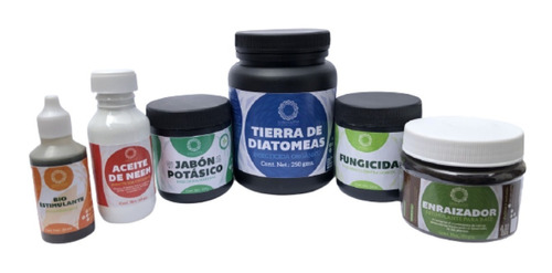 Kit Jabon Potasico Aceite Neem Fungicida Enraizador Diatomea