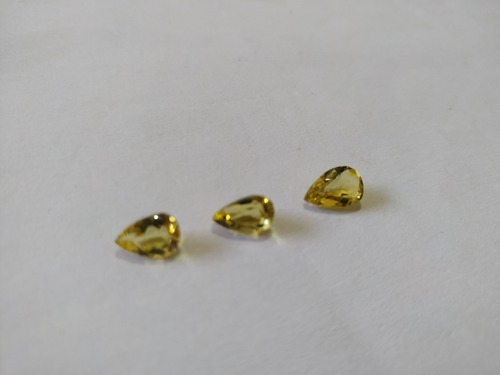 Berilo, Heliodoro Extra Natural 03 Gotas 3 Ct Amarelo Forte