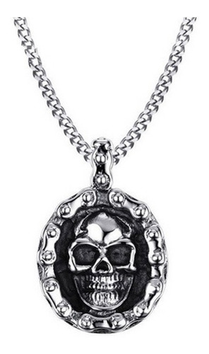 Collar Acero Inox, Calavera New Punk