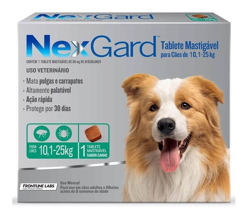 Imagen 1 de 1 de Pastilla Antipulgas Nexgard 10kg A 25kg + Envio Gratis