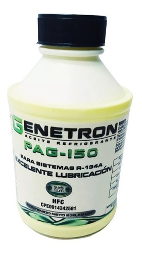 Aceite Refrigerante Genetron Pag-150 R-134a Peq 8onz Con Uv
