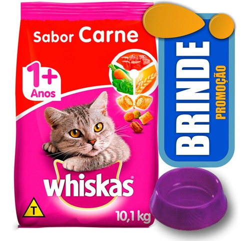 Ração Whiskas Carne Para Gatos Adultos 10,1kg