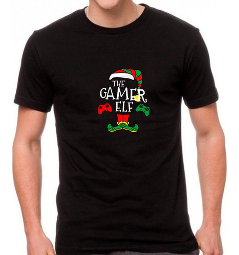 Franela Para Hombre Diseño Navidad Elfo El Gamer 