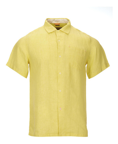 Camisa Lino Orgánico Hombre Linendyed Amarillo Rockford