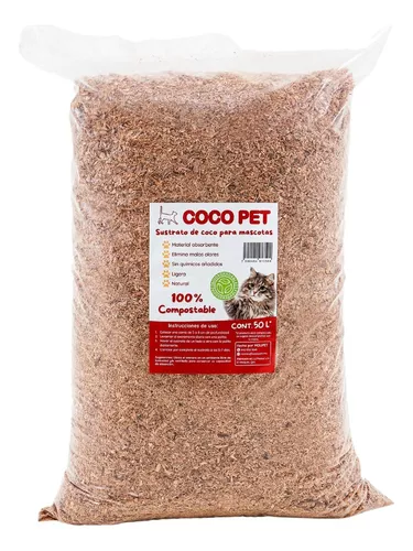 Sustrato Para Gatos Y Mascotas De Fibra De Coco Coco Pet