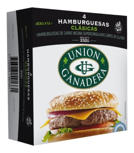 72 Hamburguesas Union Ganadera 70g + Fargo + Ad Burgerparty