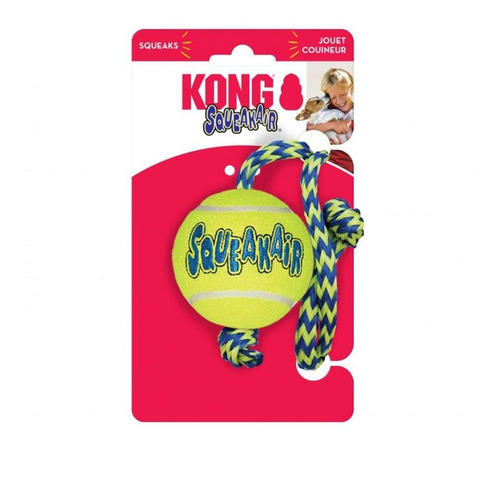 Imagen 1 de 9 de Kong Squeak Air Ball Con Soga Juguete Perros Pelota-