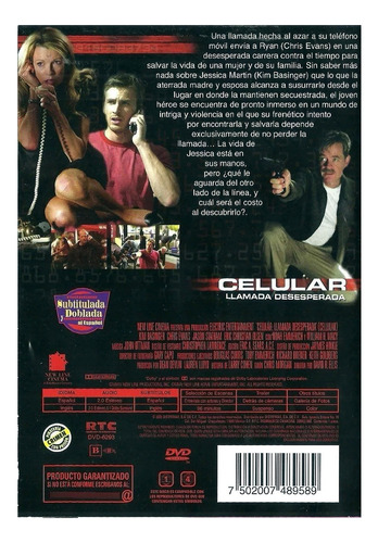Dvd Celular: Llamada Desesperada (cellular) (2004) Pelicula (Usado)
