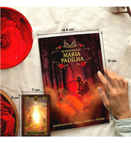 Baralho Tarot Os Mistérios De Maria Padilha Pomba Gira Com 36 Cartas Plastificadas E Revista/manual Grande Colorido