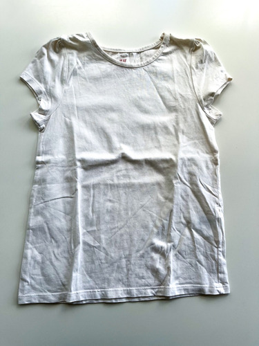 Remera Manga Corta H&m Blanca Niña Talle 6-8 Años No Cheeky 