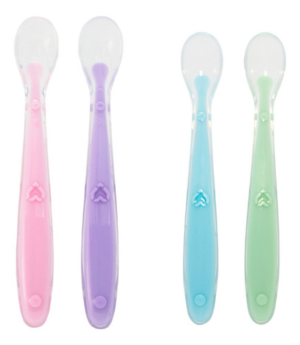 Kit De Colheres De Silicone Para Bebe Introdução Alimentar