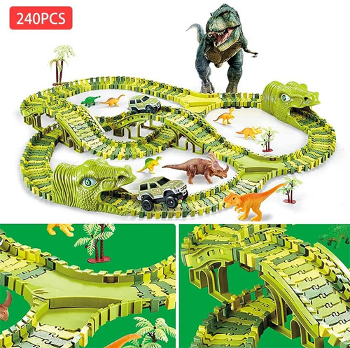 Pista Track Toys De Dinosaurio 240 Piezas Flexible, Jurasico